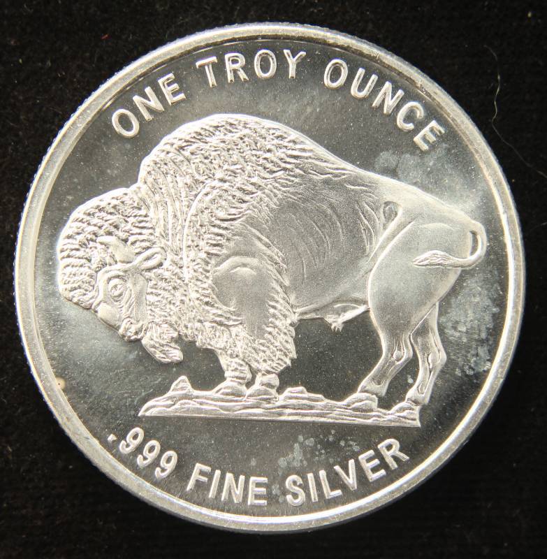 1 TROY OZ. .999 FINE SILVER INDIAN BUFFALO