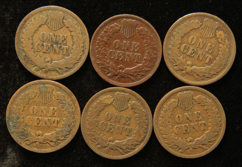 6 INDIAN HEAD CENTS 1902 1903 1904 1906 1907 1908