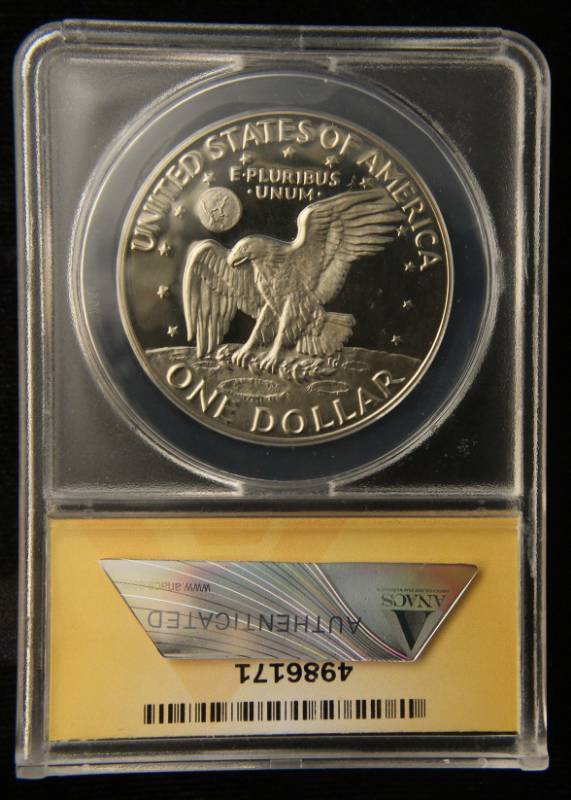 1974-S PROOF EISENHOWER DOLLAR PF68 DCAM ANACS DEEP CAMEO