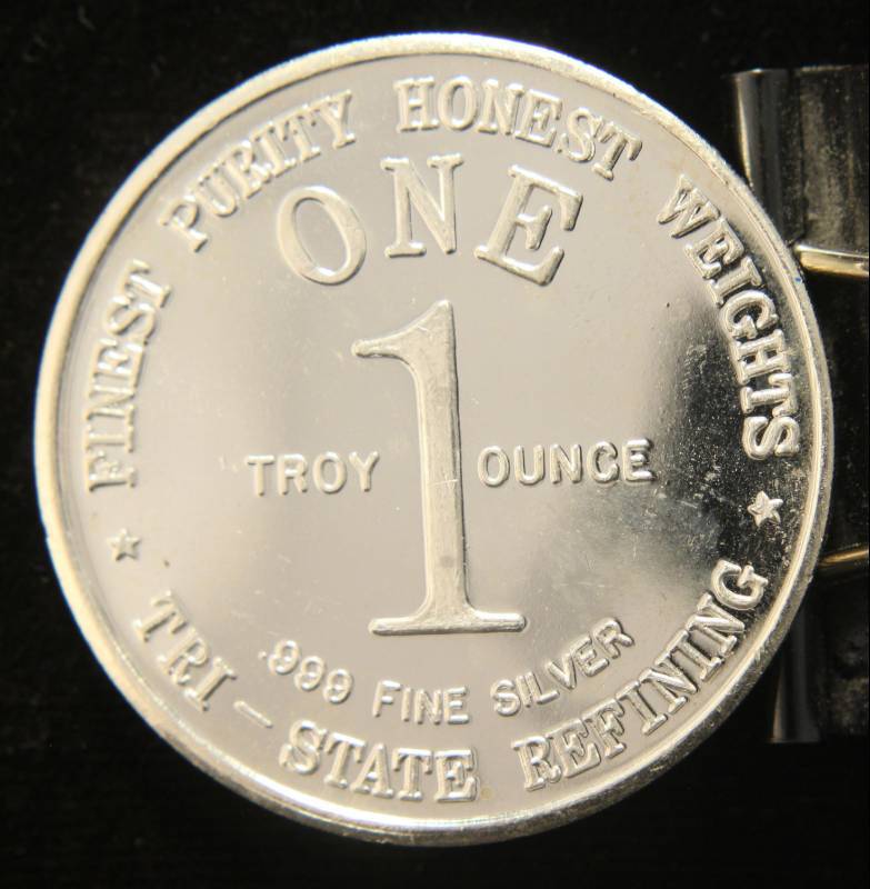 1 TROY OZ. .999 FINE SILVER VINTAGE TRI-STATE REFINERY
