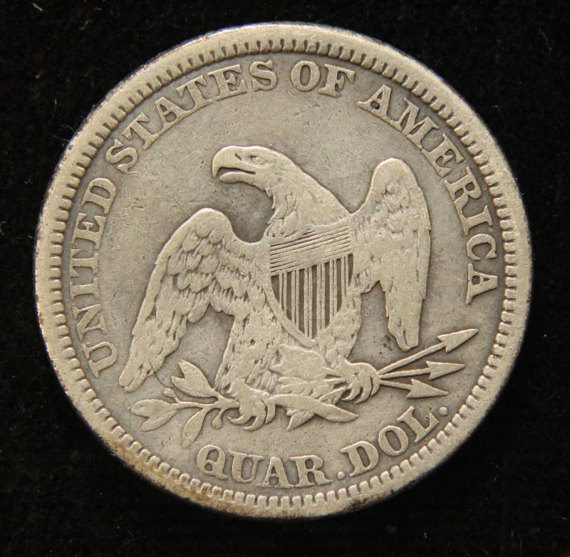 1861 US CIVIL WAR DATE SEATED LIBERTY QUARTER
