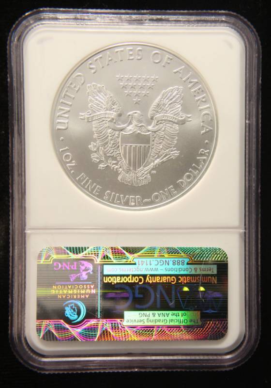 2009 AMERICAN SILVER EAGLE 1 TROY OZ. .999 FINE SILVER MS69 NGC