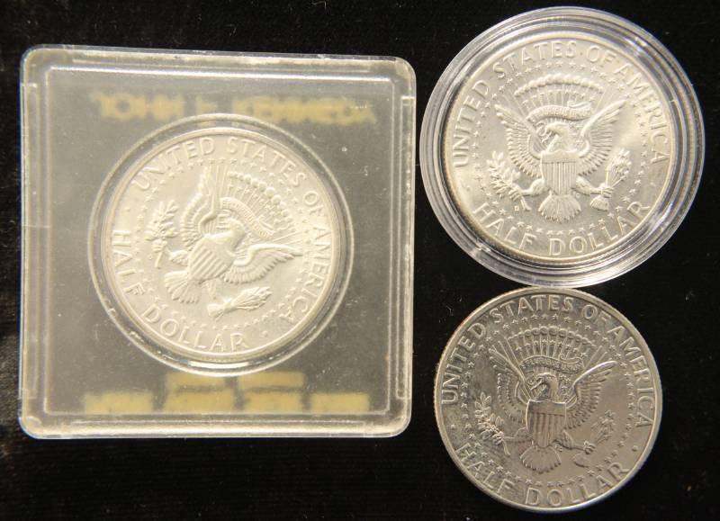 3 KENNEDY HALF DOLLARS 2-1964S & A 1994-P ALL UNC