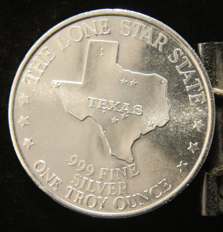 1 TROY OZ. .999 FINE SILVER TEXAS SESQUICENTENNIAL