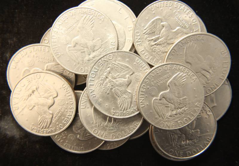 LARGE LOT OF 23 US EISENHOWER CLAD DOLLARS