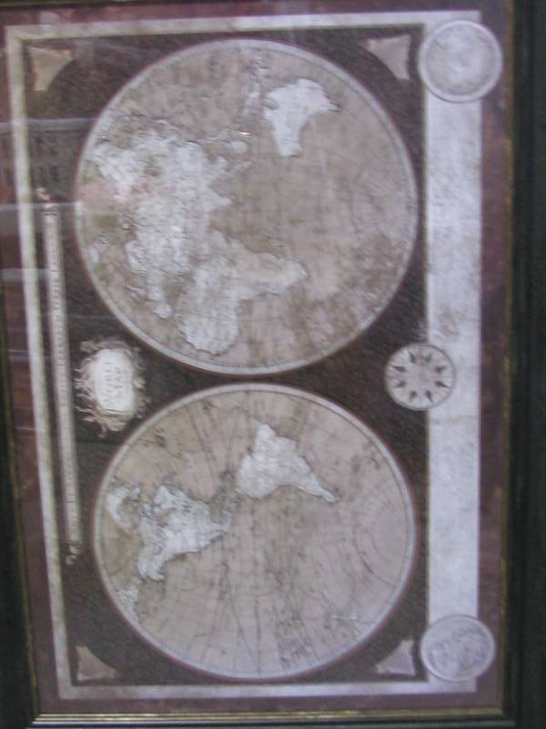 lot 51 image: Framed World Map
