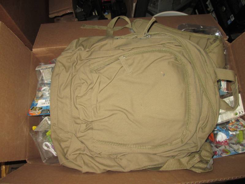 army green bag  misc smurf figurin...