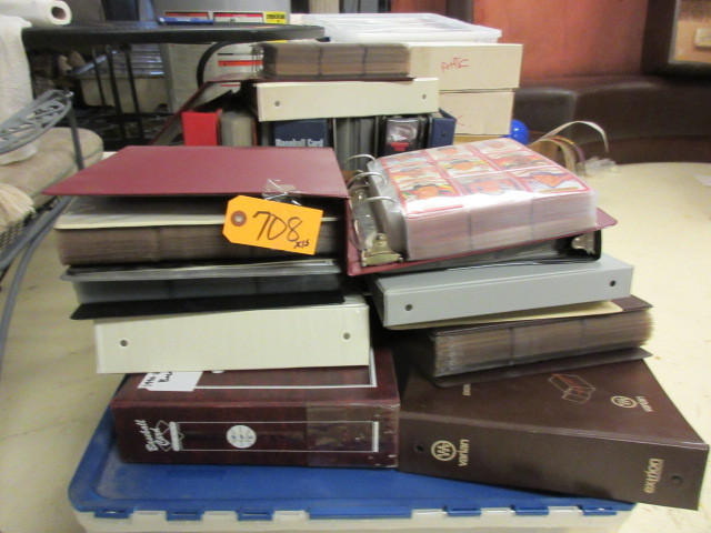 lot 708 image: 43 ALBUMS OF BASEBALL CARDS AND MISC. CARDS