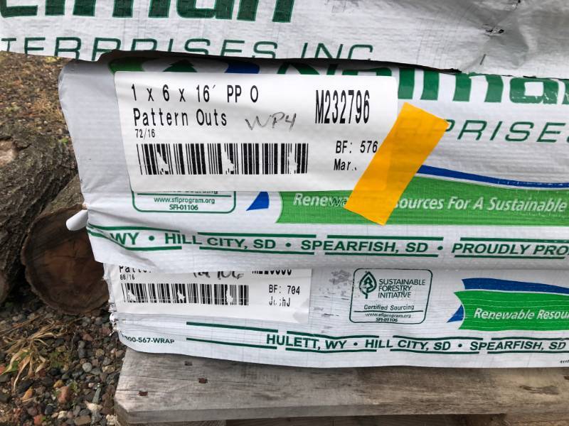 1x6x16 Ponderosa Pine Tongue and Groove Outs