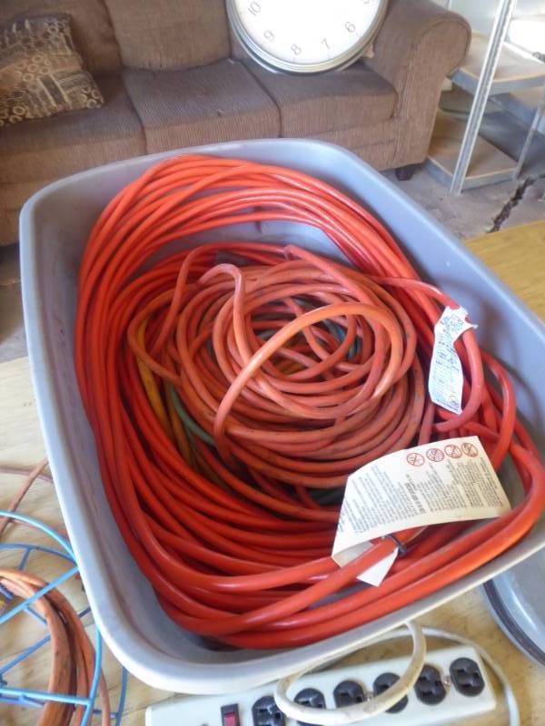 lot 43 image: Bulk Lot of Extension Cords and Power Strips