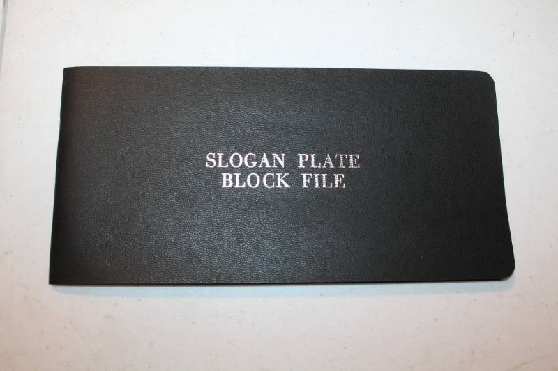 lot 77 image: Slogan Plate Block File - President, Other Blocks