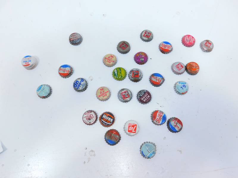 lot 2 image: Twenty Eight Vintage Pop Bottle Caps