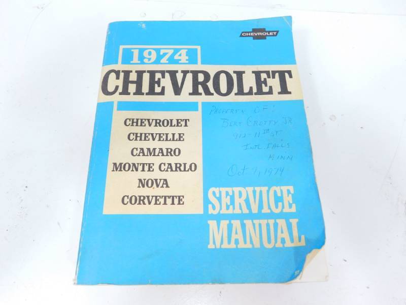 lot 21 image: Vintage 1974 Chevrolet Service Manual