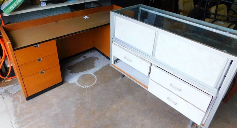 lot 38 image: Display Cabinet  &  Receptionist  Desk