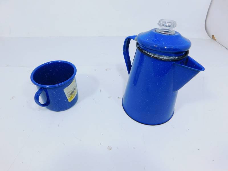lot 45 image: Outdoors Enamelware Percolator