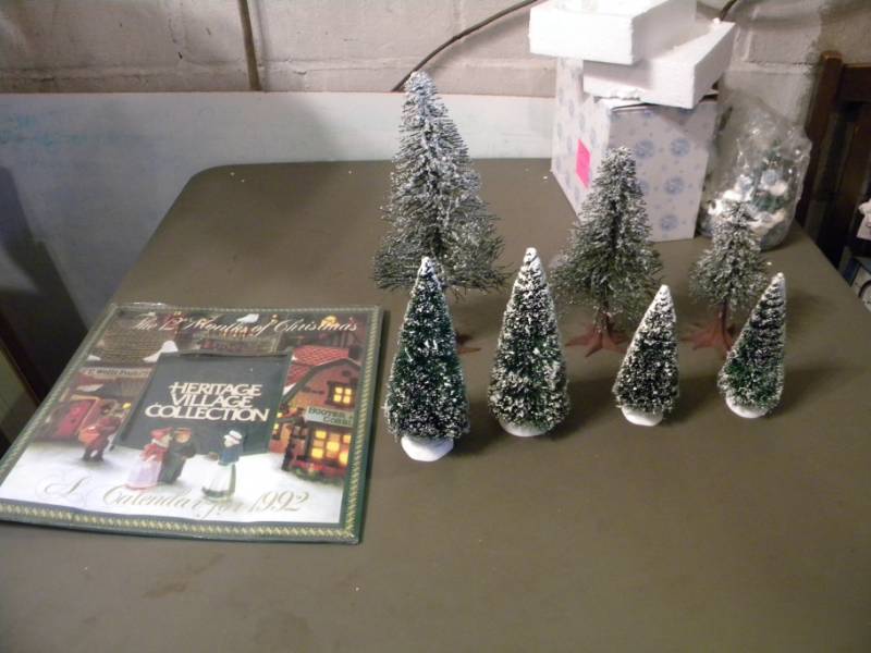 lot 14 image: Dept. 56 Frosted Trees & 1992 Calendar