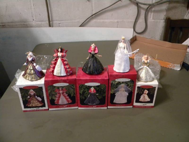 lot 19 image: 5 Hallmark Barbie Keepsake Ornaments