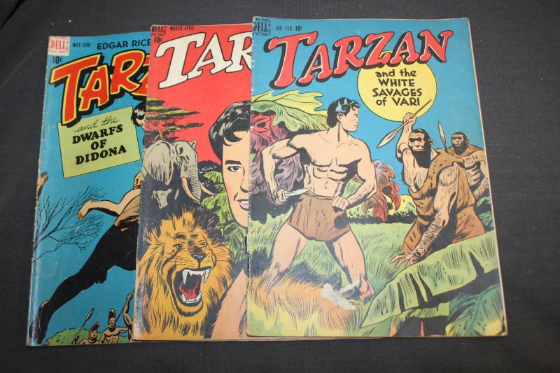 lot 74 image: 1948 Dell Tarzan Comic Books - #1,2,3