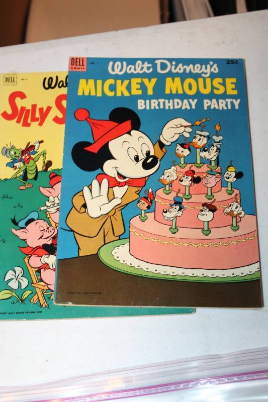 lot 95 image: Dell Walt Disneys Mickey Mouse Birthday Party #1, Dell Walt Disneys Silly Symphonies #1