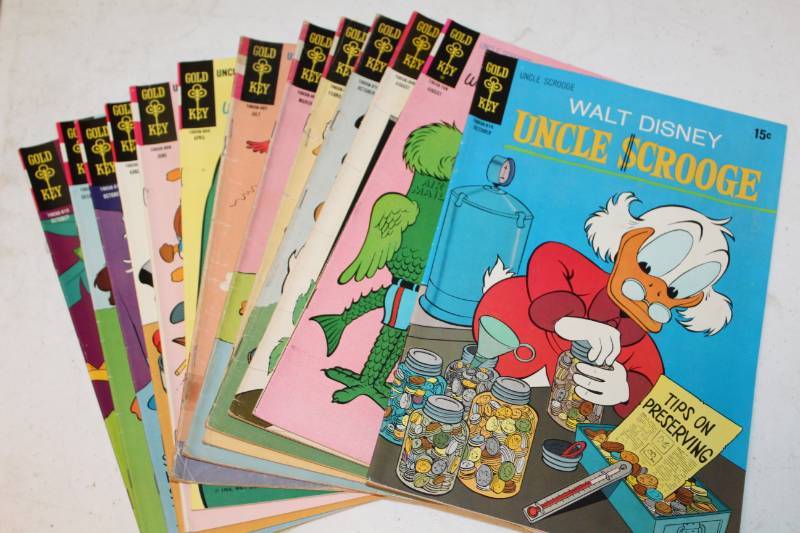 lot 106 image: Gold Key Uncle Scrooge Comic Books - August #108, August #308, October #310, February #402,March #403,July #407,April #804,June #806,August #808,October #310,December #812, October #912