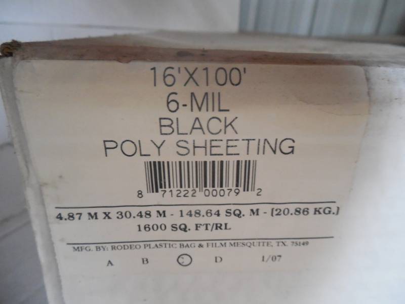 ROLL OF POLY SHEETING 16X100 6 MIL BLACK