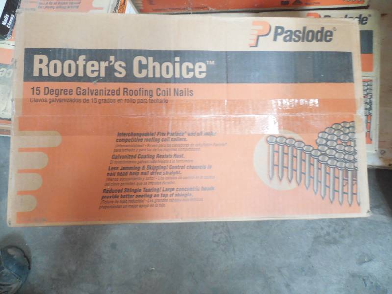 BOX OF PASLODE 1 COIL ROOFING NAILS 7,200 PER BOX