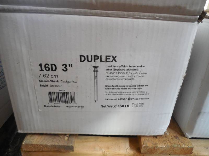 (1) 5O LB BOX OF 3 16D DUPLEX NAILS