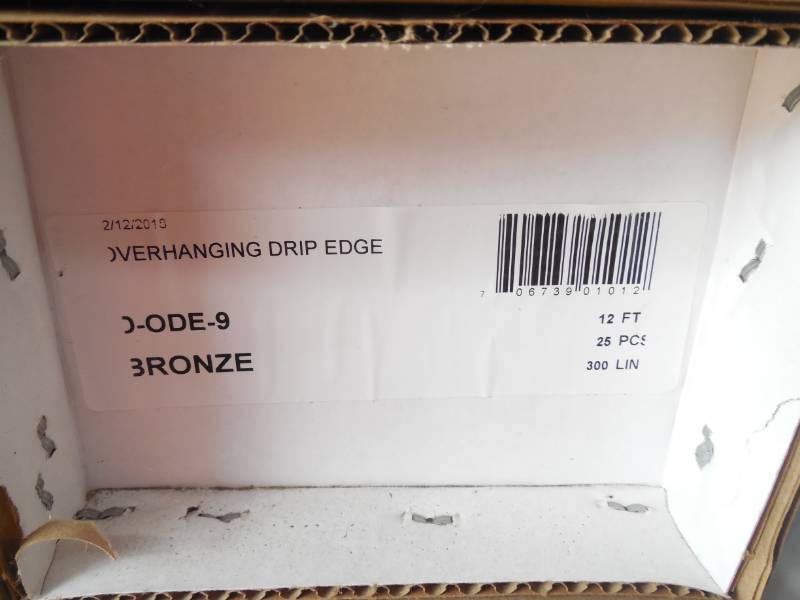 (1) BOX OF 25  ROLLEX ODE DRIP EDGE IN BRONZE EACH PIECE IS 12