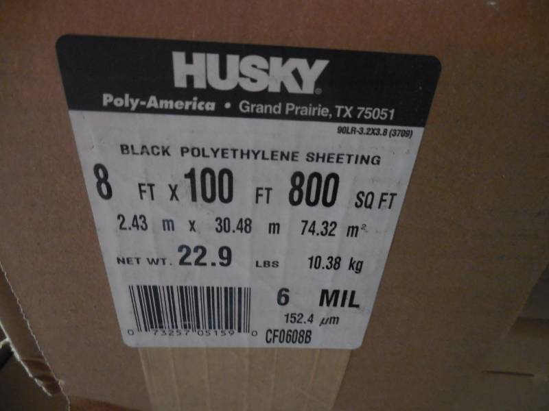 HUSKY ROLL OF POLY 8 X 100 6 MIL BLACK