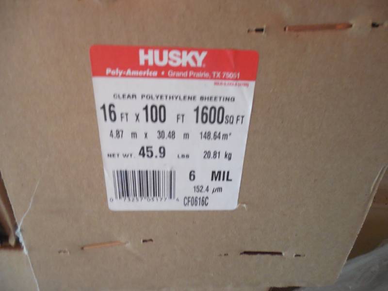 HUSKY ROLL OF POLY 16 X 100 6 MIL CLEAR