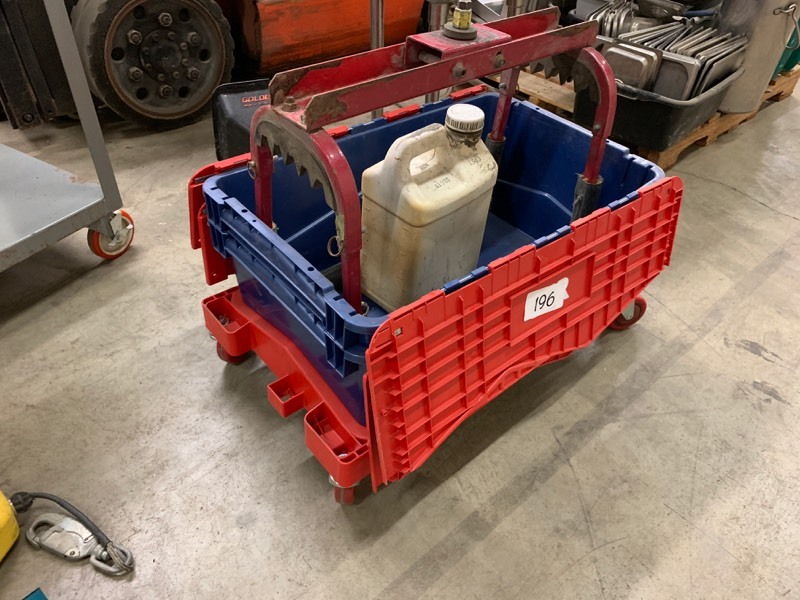 lot 196 image: Rolling stackable bins & clamp
