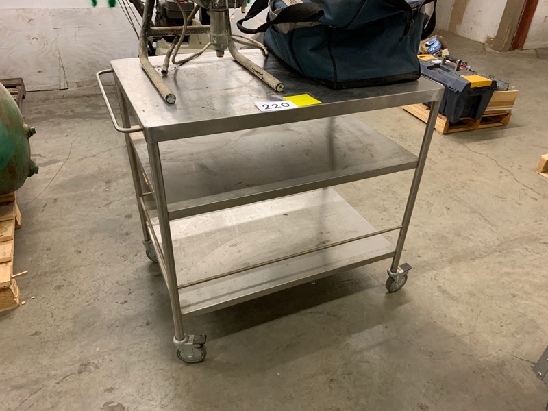 lot 220 image: Stainless cart