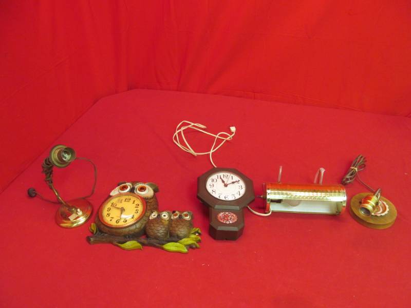 lot 33 image: bed light, clocks