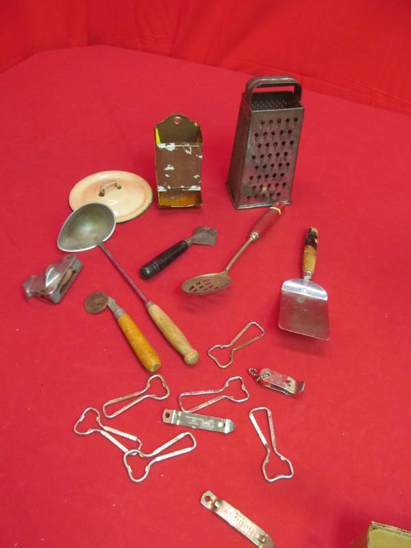 lot 59 image: vintage kitchen utensils