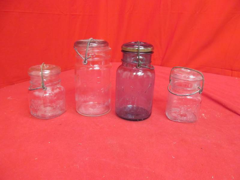 lot 235 image: vintage bail lid locking jars