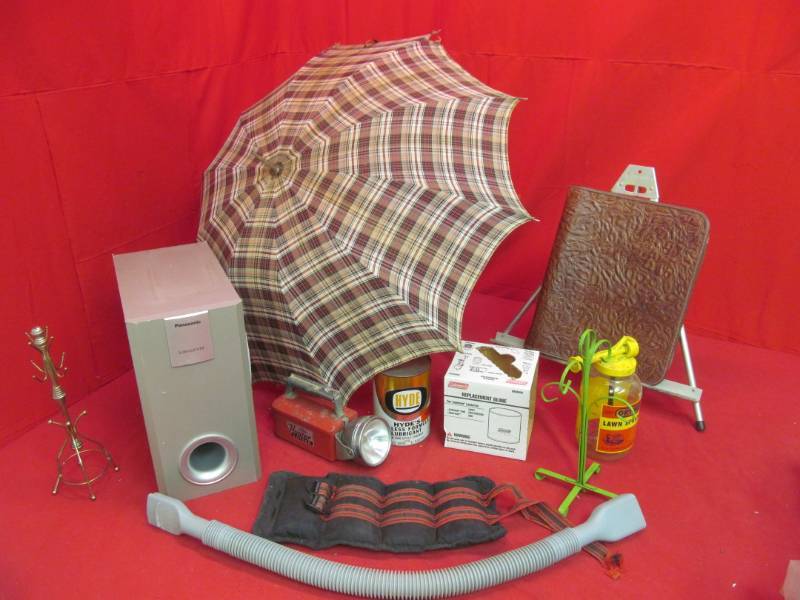 lot 240 image: Ortho sprayer, Hunter lantern speakers leather briefcase