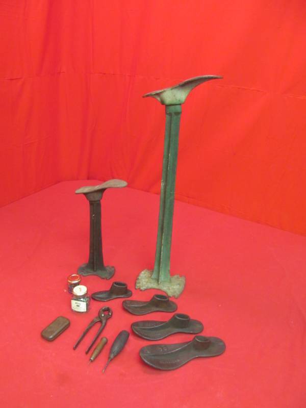 lot 48 image: vintage cobbler tools, horns