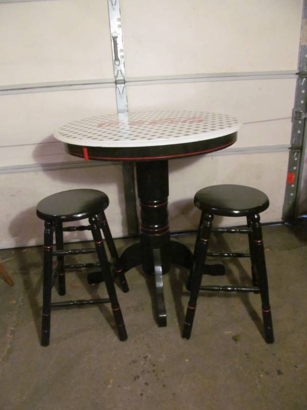 lot 57 image: coca cola table, stools