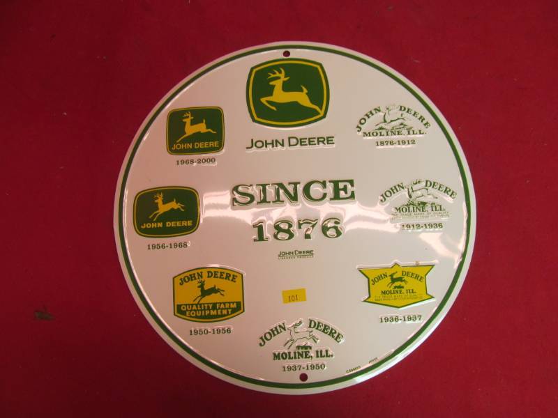 lot 101 image: John Deere steel sign