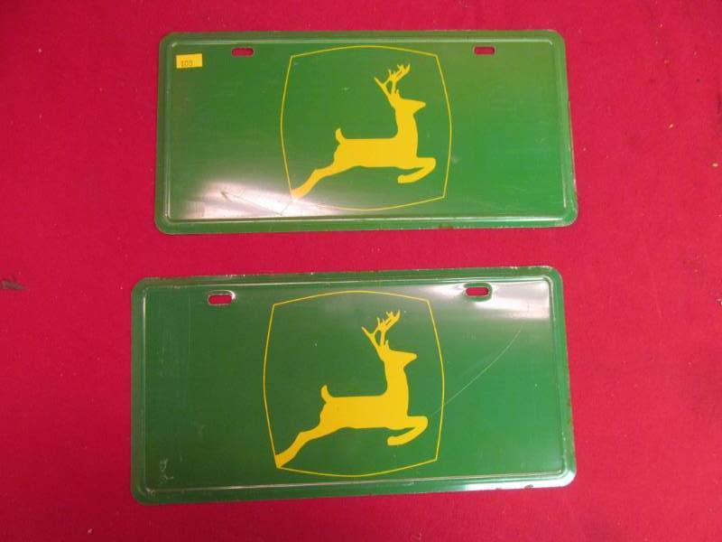 lot 109 image: John Deere license plates