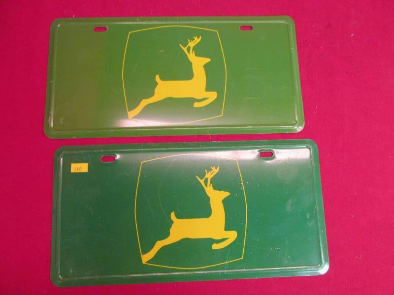 lot 110 image: John Deere license plates