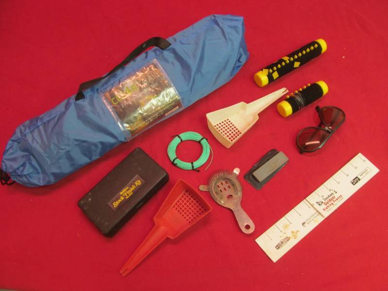 lot 124 image: cedar trail tent, fishing equipment