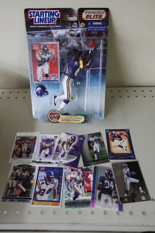 lot 546 image: Randy Moss Figurine and Football Cards