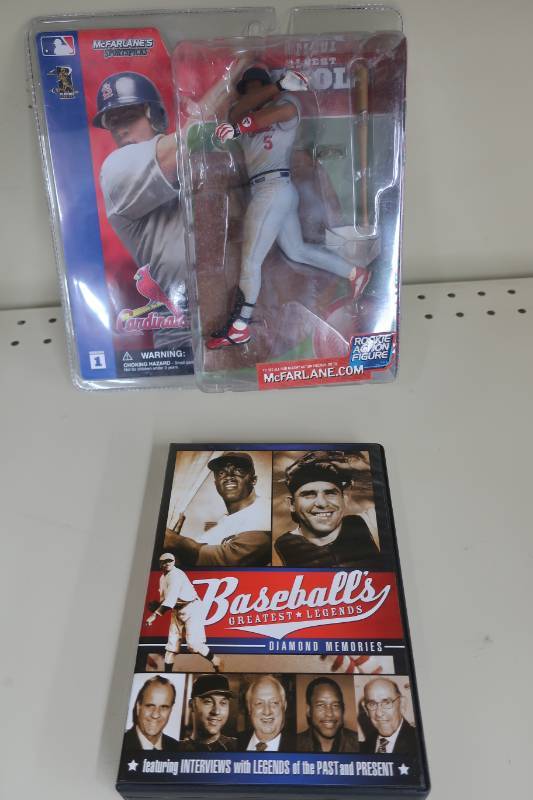 lot 567 image: Albert Pujols Figurine & Baseball DVDs