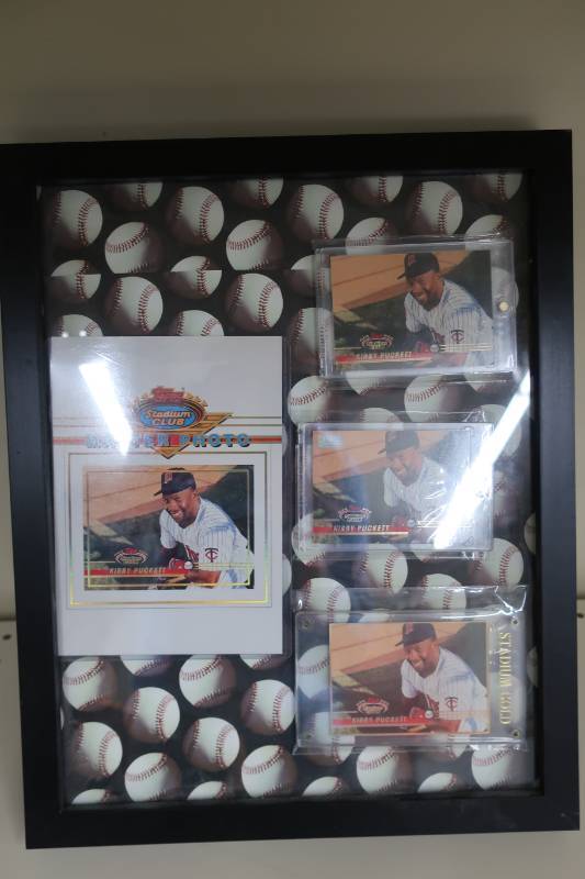 lot 592 image: Kirby Puckett Cards in Display Case