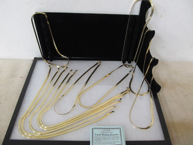 lot 19 image: Large Lot of MINT Brand New Gold Clad NecklacesChains