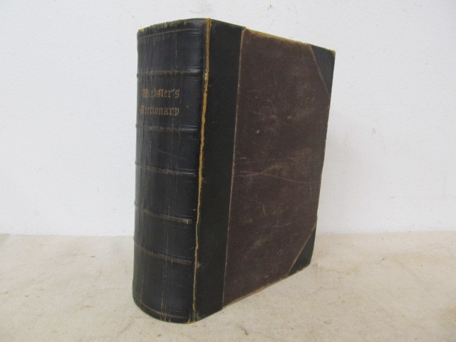 lot 32 image: Large Original 1873 Websters Dictionary - Owned by Civil War Vet