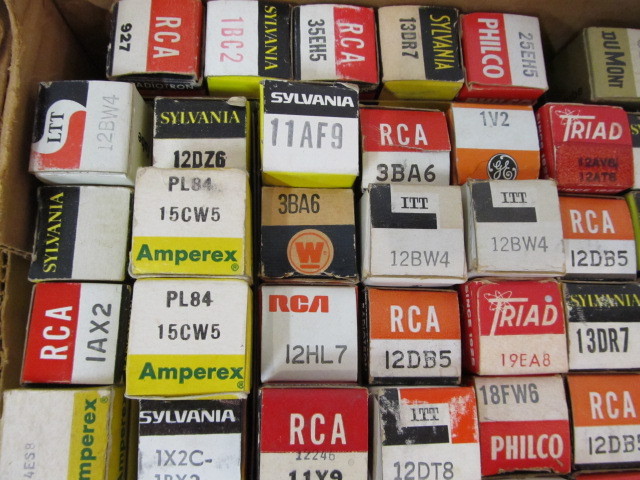 lot 49 image: Large Lot of Vintage Boxed Radio Tubes
