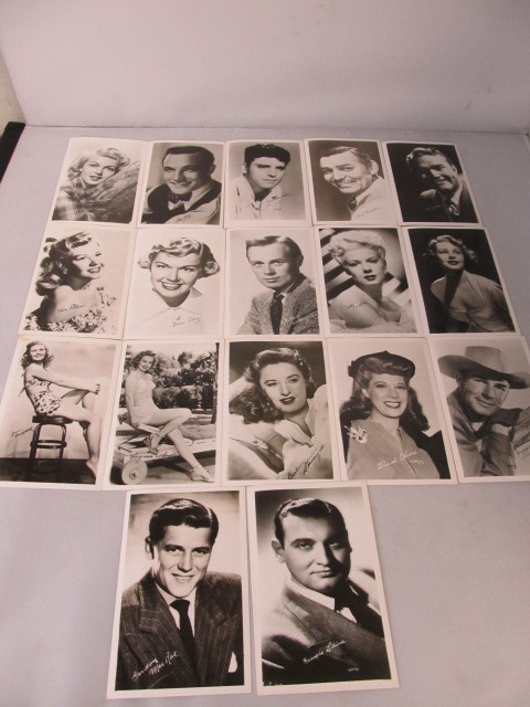 lot 54 image: Orig Vintage Hollywood Stars Photo Postcards