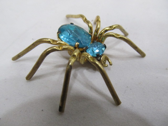 lot 128 image: Vintage Signed CZECHO Spider Brooch